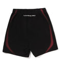 A BATHING APE HEAVY WASH HAND DRAW FOOTBALL LOGO RELAXED FIT SWEAT SHORTS