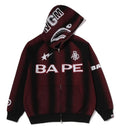 A BATHING APE HAND DRAW FOOTBALL SHARK RELAXED FIT FULL ZIP HOODIE