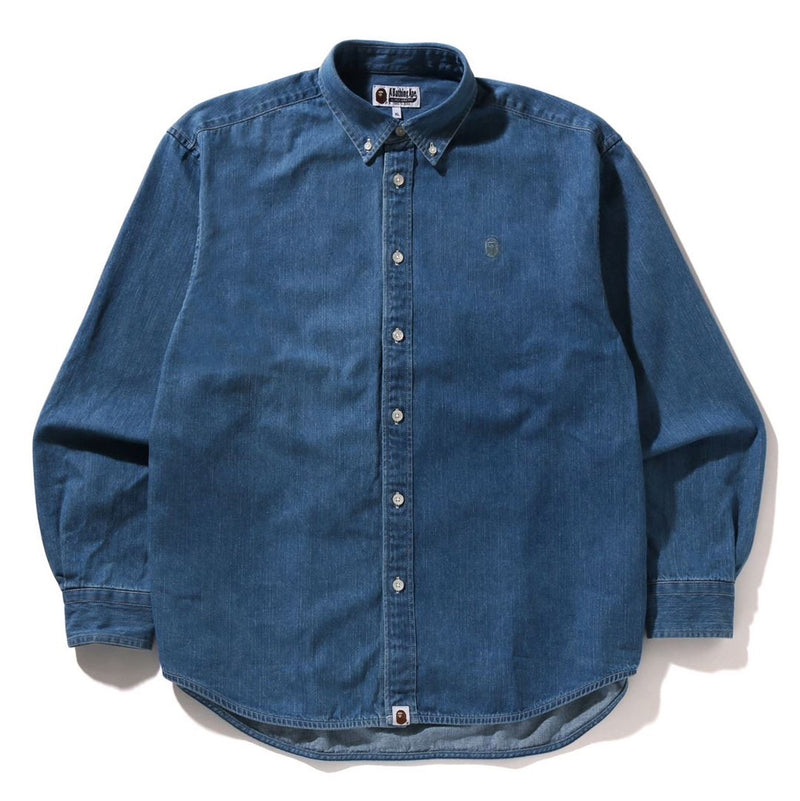 A BATHING APE ONE POINT LIGHT WEIGHT DENIM L/S SHIRT