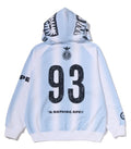 A BATHING APE HAND DRAW FOOTBALL SHARK RELAXED FIT FULL ZIP HOODIE