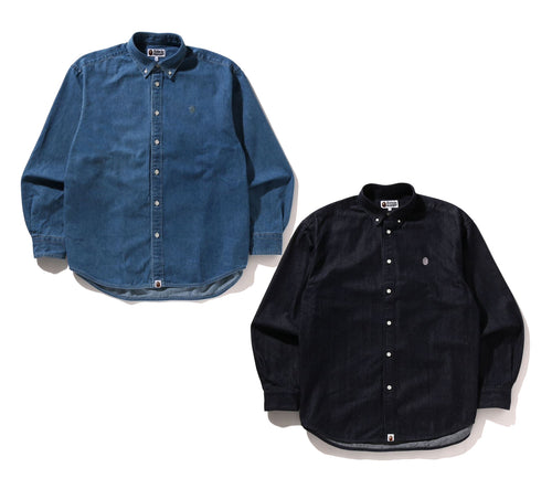 A BATHING APE ONE POINT LIGHT WEIGHT DENIM L/S SHIRT