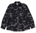 A BATHING APE STRIPE CAMO RELAXED FIT SHIRT