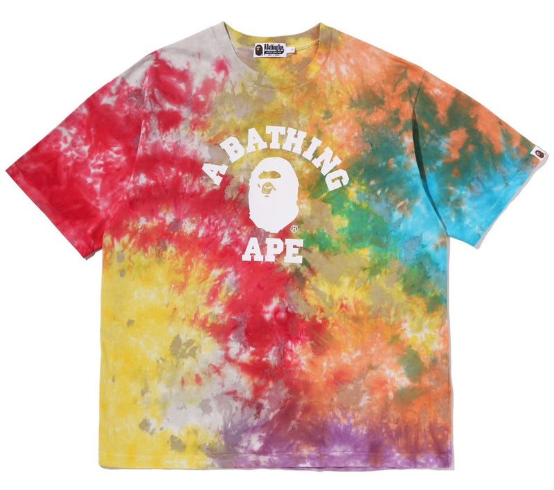 A BATHING APE TIE DYE COLLEGE RELAXED FIT TEE