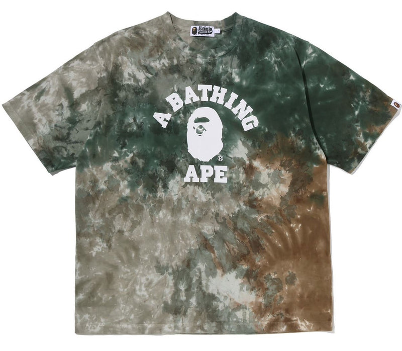 A BATHING APE TIE DYE COLLEGE RELAXED FIT TEE