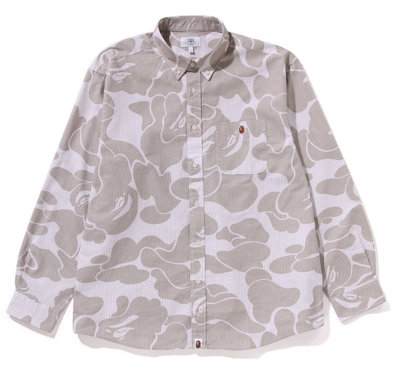 A BATHING APE STRIPE CAMO RELAXED FIT SHIRT