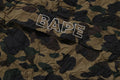 A BATHING APE CRINKLE EFFECT 1ST CAMO HALF ZIP HOODIE JACKET