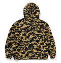 A BATHING APE CRINKLE EFFECT 1ST CAMO HALF ZIP HOODIE JACKET