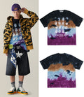 A BATHING APE COLOR CAMO TIE DYE DESTROYED MULTI LOGO RELAXED FIT TEE