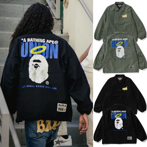 A BATHING APE BAPE x UNION WASHED COACH JACKET ( RELAXED FIT )