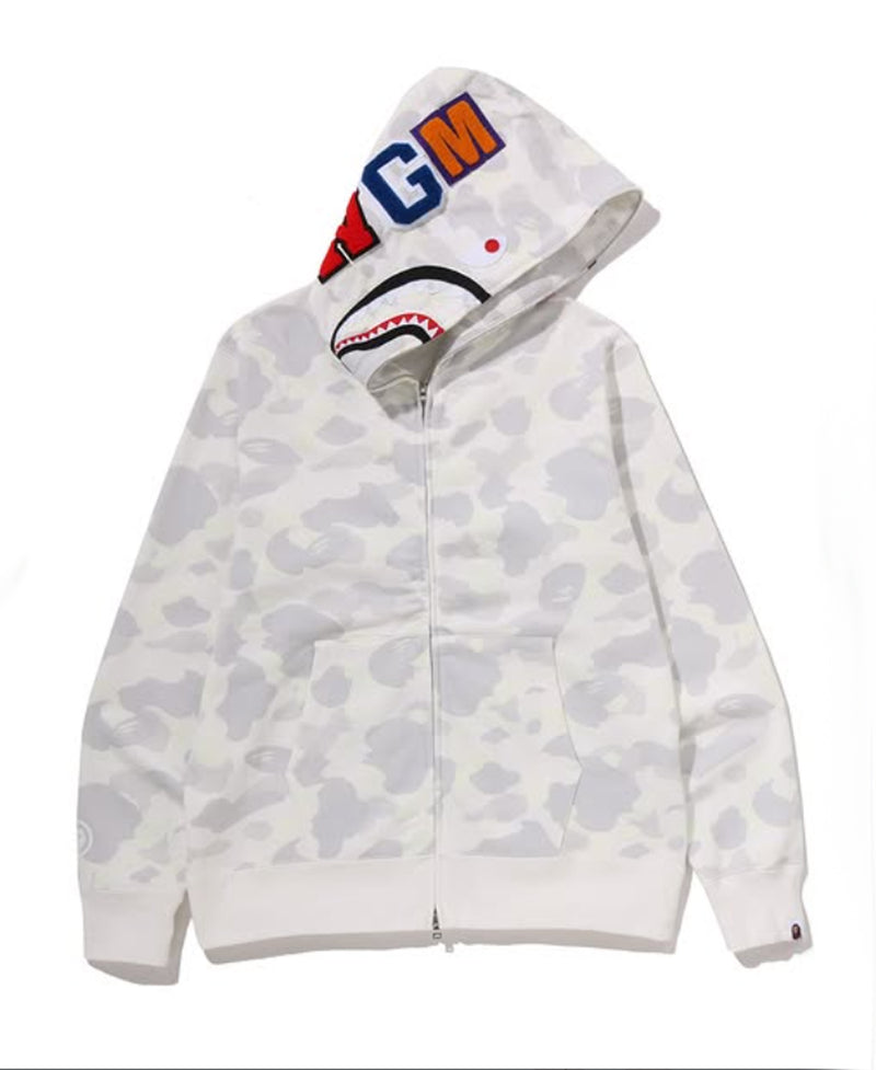 A BATHING APE CITY CAMO SHARK REGULAR FIT FULL ZIP HOODIE