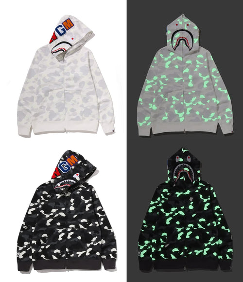 A BATHING APE CITY CAMO SHARK REGULAR FIT FULL ZIP HOODIE