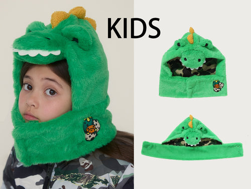 A BATHING APE BAPE KIDS BABY MILO DINOSAUR NECK WARMER