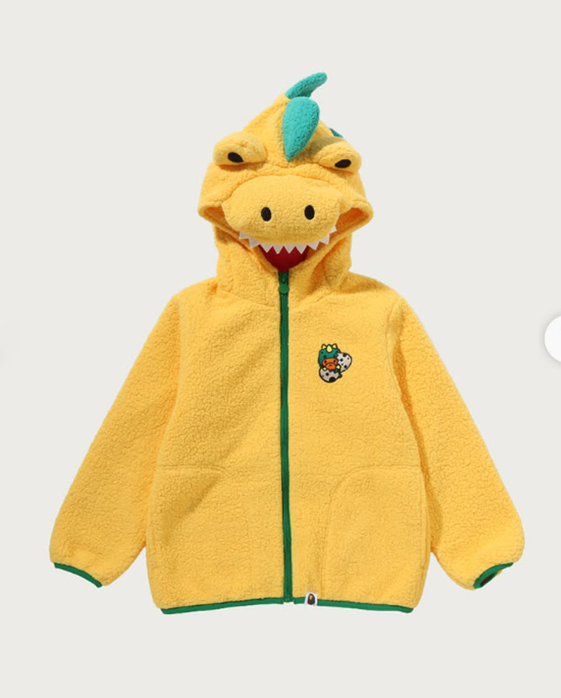 A BATHING APE BAPE KIDS BABY MILO DINOSAUR BOA HOODIE JACKET