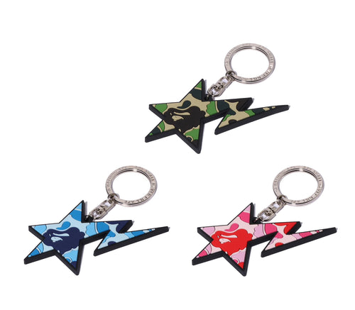 A BATHING APE ABC CAMO STA RUBBER KEYCHAIN