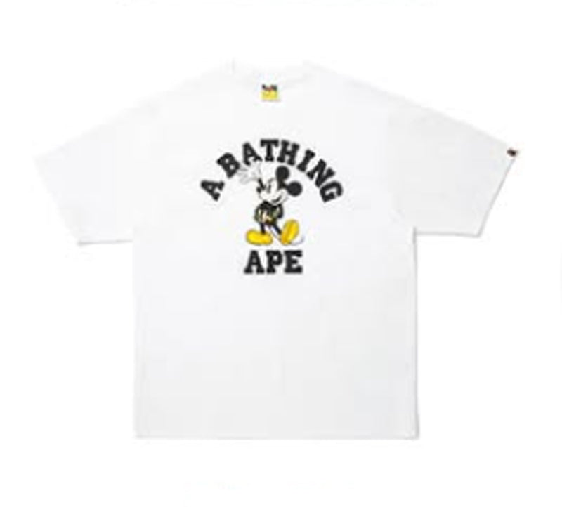 A BATHING APE BAPE x DISNEY MICKEY MOUSE COLLEGE RELAXED FIT TEE