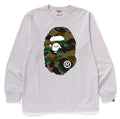 A BATHING APE 1ST CAMO BIG APE HEAD L/S TEE