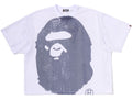 A BATHING APE WATER PRINT APE HEAD MESH RELAXED FIT TEE
