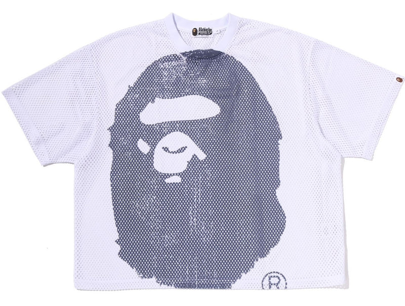 A BATHING APE WATER PRINT APE HEAD MESH RELAXED FIT TEE