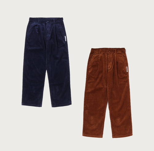 A BATHING APE CORDUROY ELASTICATED RELAXED FIT PANTS
