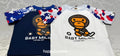 A BATHING APE BAPE KIDS STA STRIKE CAMO BABY MILO HOCKEY TEE