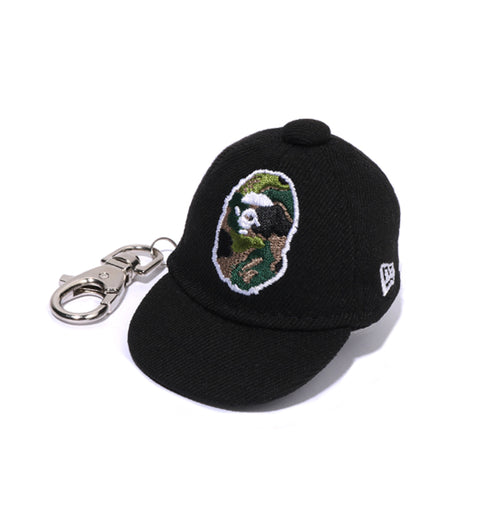 A BATHING APE BAPE KIDS ABC CAMO APE HEAD NEW ERA CAP KEY CHAIN