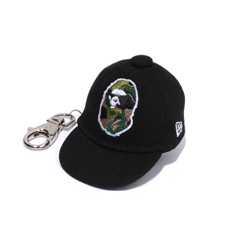 A BATHING APE BAPE KIDS ABC CAMO APE HEAD NEW ERA CAP KEY CHAIN