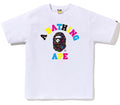 A BATHING APE NEON CAMO COLLEGE TEE