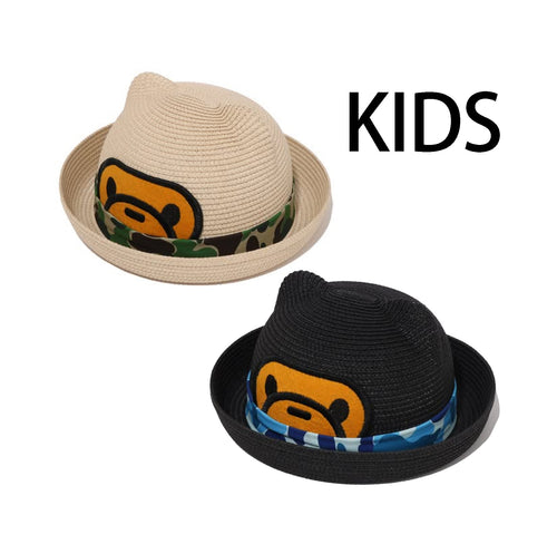 A BATHING APE BAPE KIDS ABC CAMO MILO FACE BLADE HAT