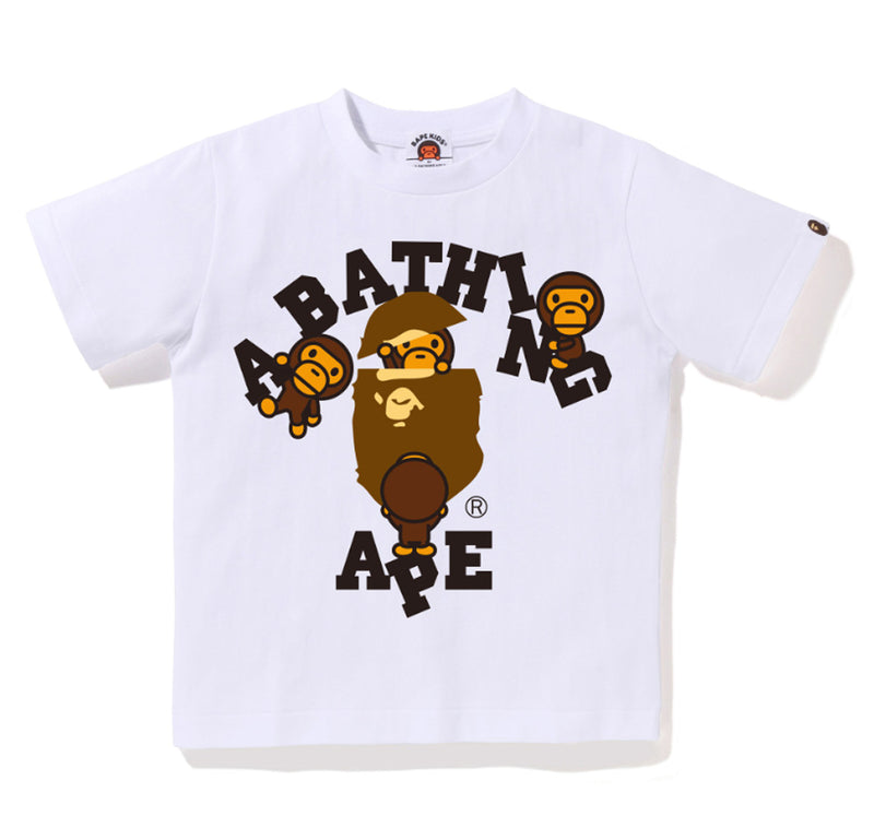 A BATHING APE BAPE KIDS COLLEGE MILO TEE