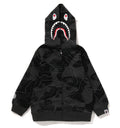 A BATHING APE BAPE KIDS LAYERED LINE CAMO SHARK ZIP HOODIE ( KIDS & JUNIOR ) GLOW IN THE DARK
