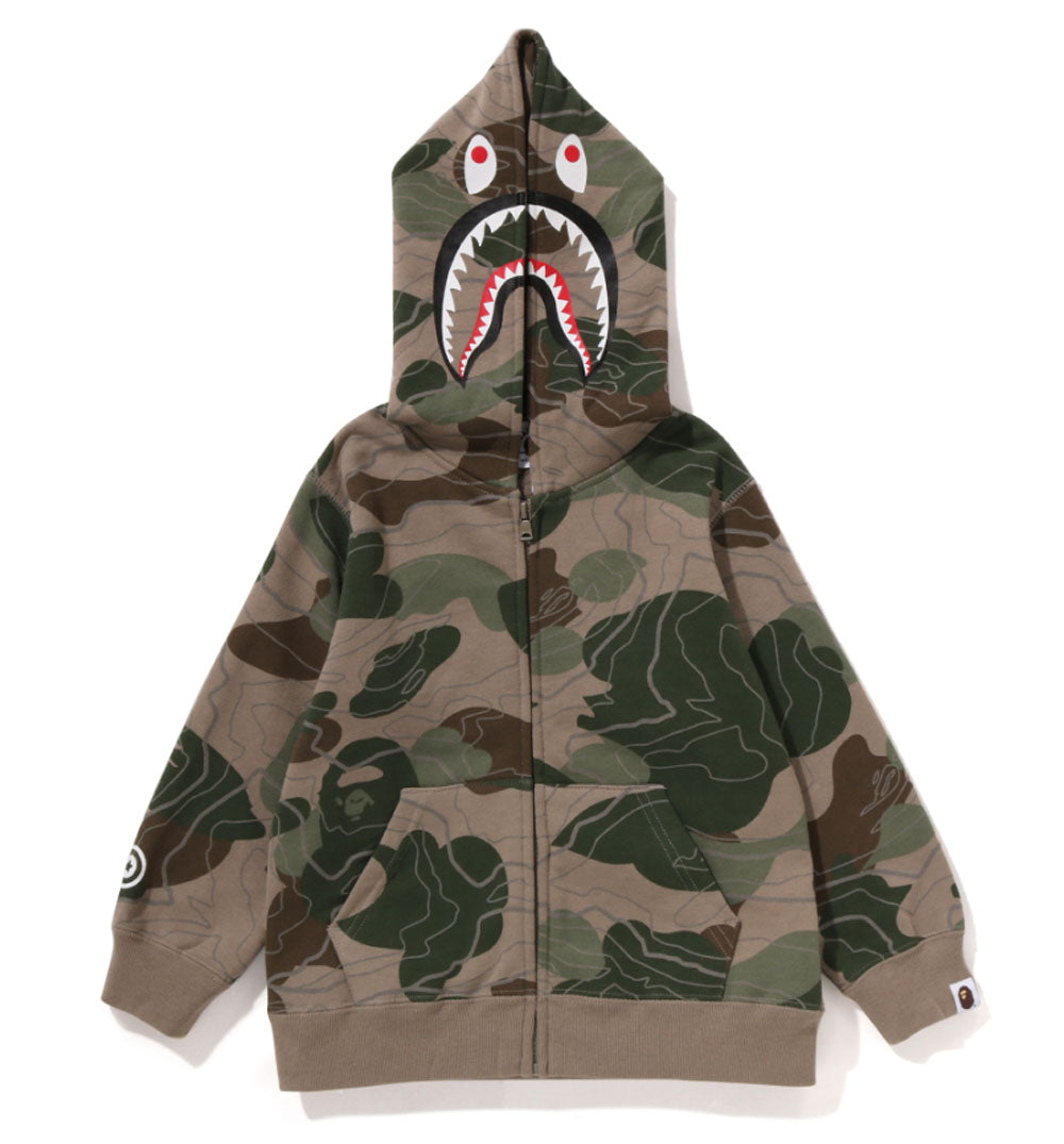 Bape Kids Camo Shark Zip Hoodie