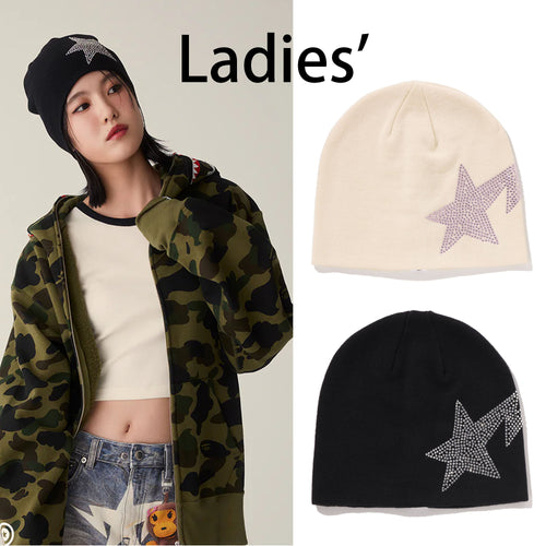 A BATHING APE Ladies' BAPE STA RHINE STONE BEANIE - happyjagabee store