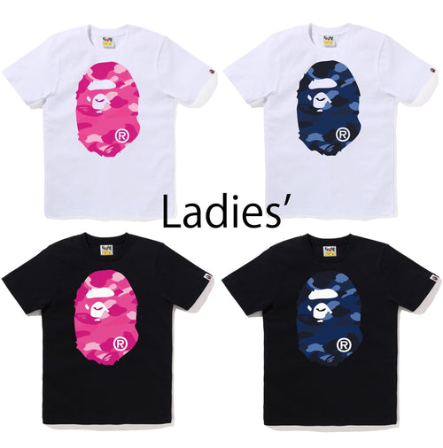 A BATHING APE Ladies' COLOR CAMO BIG APE HEAD TEE