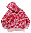 A BATHING APE ABC CAMO RAYON RELAXED FIT SHARK FULL ZIP HOODIE