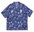 A BATHING APE JAPANESE INDIGO ART CAMO OPEN COLLAR SS SHIRT