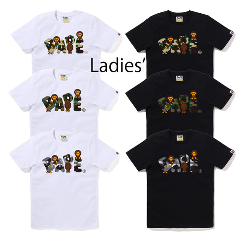 A BATHING APE Ladies' 1ST CAMO MILO BAPE LOGO TEE
