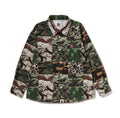 A BATHING APE BAPE KIDS APE HEAD ONE POINT CAMO PATCHWORK SHIRT