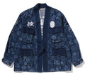 A BATHING APE JAPANESE INDIGO ART CAMO JUNGLE FATIQUE KIMONO