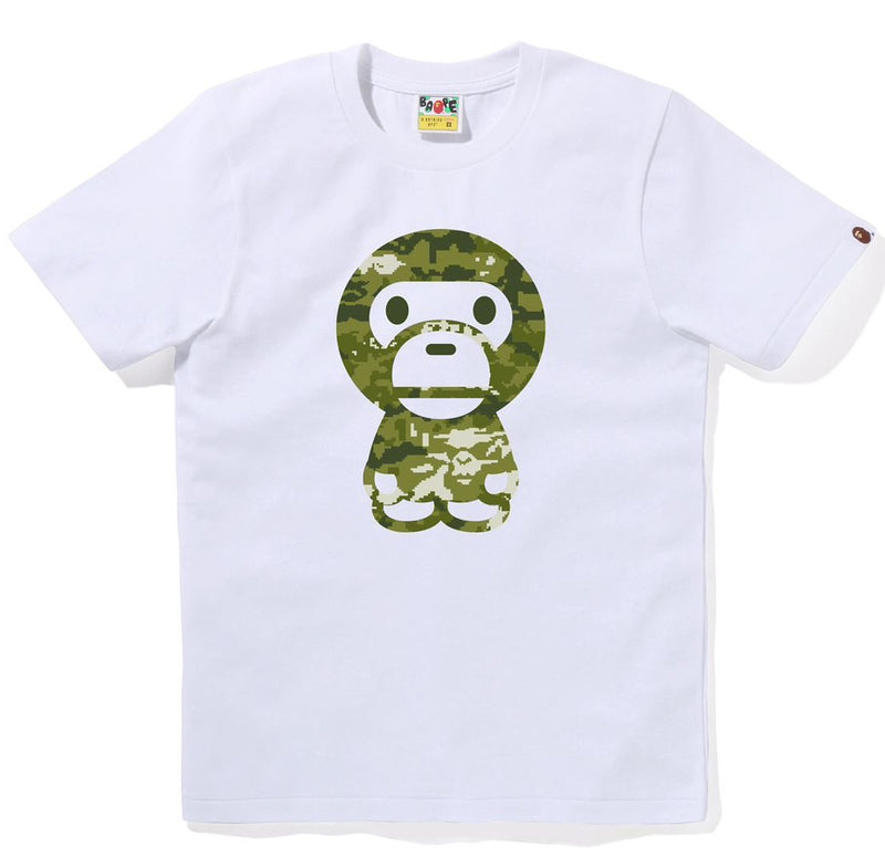 A BATHING APE Ladies' MULTI PIXEL CAMO BIG BABY MILO TEE