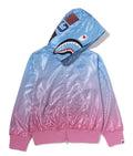 A BATHING APE Ladies' DIP DYE SHARK FULL ZIP HOODIE