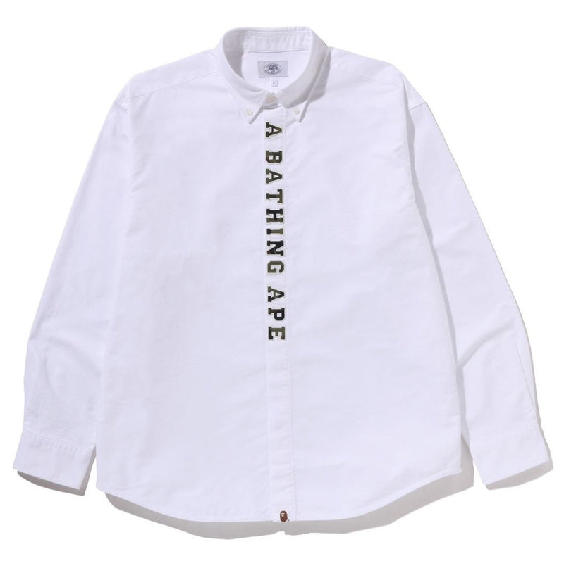 A BATHING APE 1ST CAMO APPLIQUE OXFORD L/S SHIRT