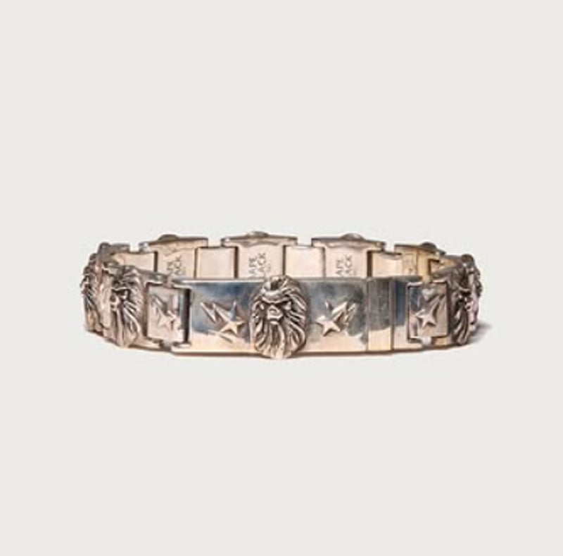A BATHING APE BAPE BLACK ITEM #8 MAD FACE RELIEF BRACELET