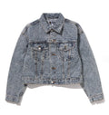 A BATHING APE Ladies' LINE CAMO CROPPED DENIM JACKET - happyjagabee store