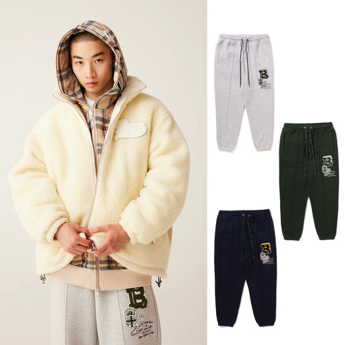 A BATHING APE COLLEGE BADGES SWEAT PANTS