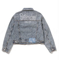 A BATHING APE Ladies' LINE CAMO CROPPED DENIM JACKET - happyjagabee store