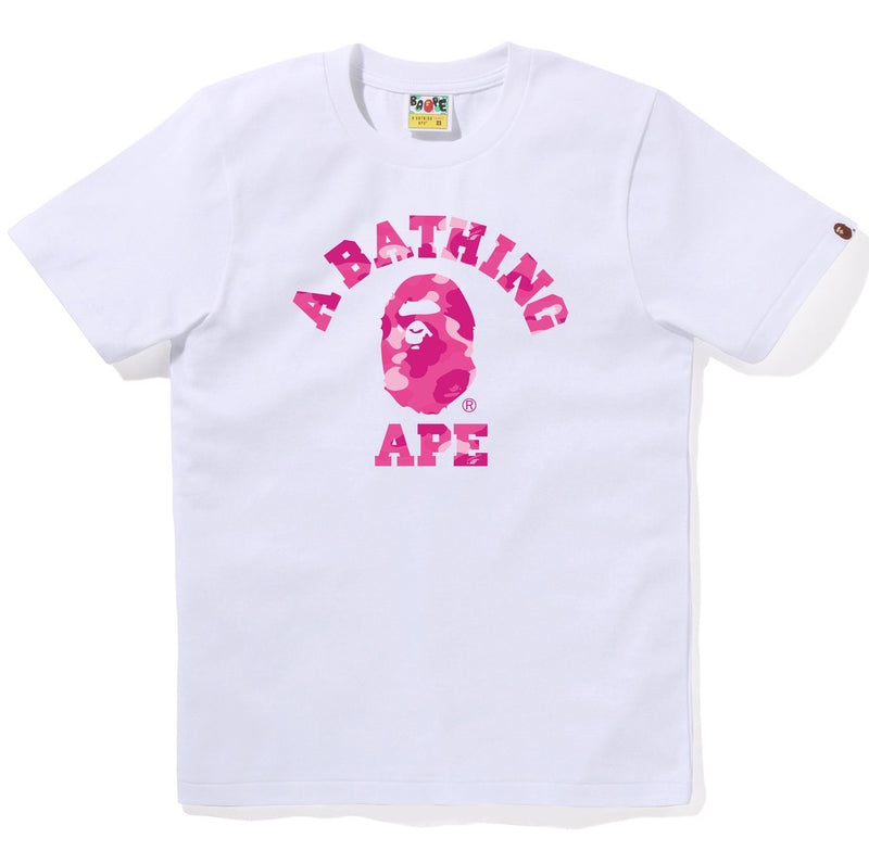 A BATHING APE Ladies' COLOR CAMO COLLEGE TEE