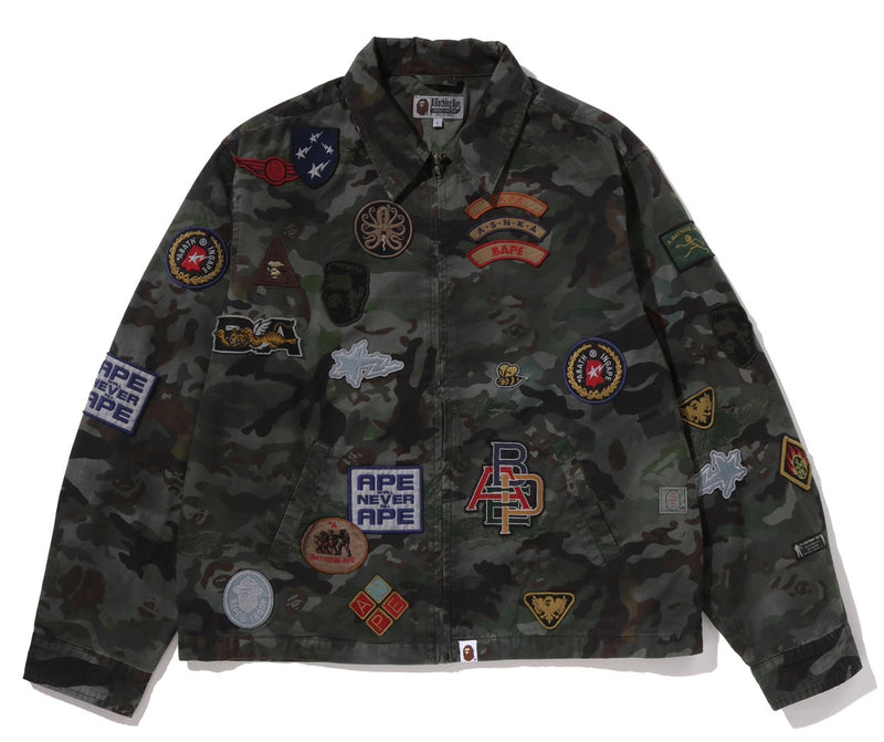 A BATHING APE HYBRID CAMO MULTI BADGE JACKET