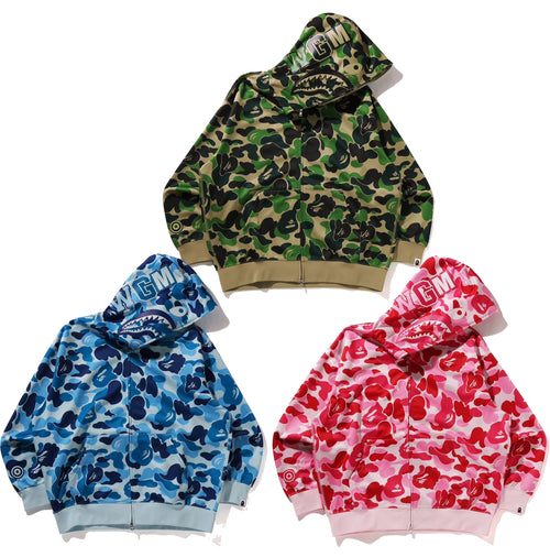 A BATHING APE ABC CAMO POLYESTER RELAXED FIT SHARK FULL ZIP HOODIE