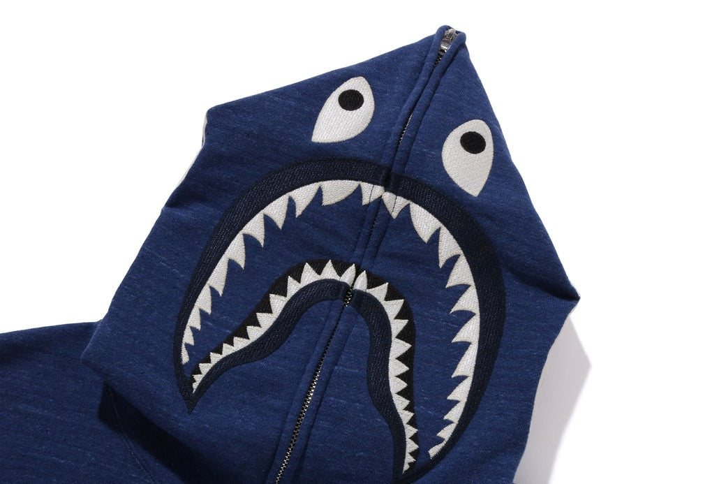 Bape indigo shark 2025 hoodie
