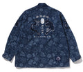 A BATHING APE JAPANESE INDIGO ART CAMO JUNGLE FATIQUE KIMONO